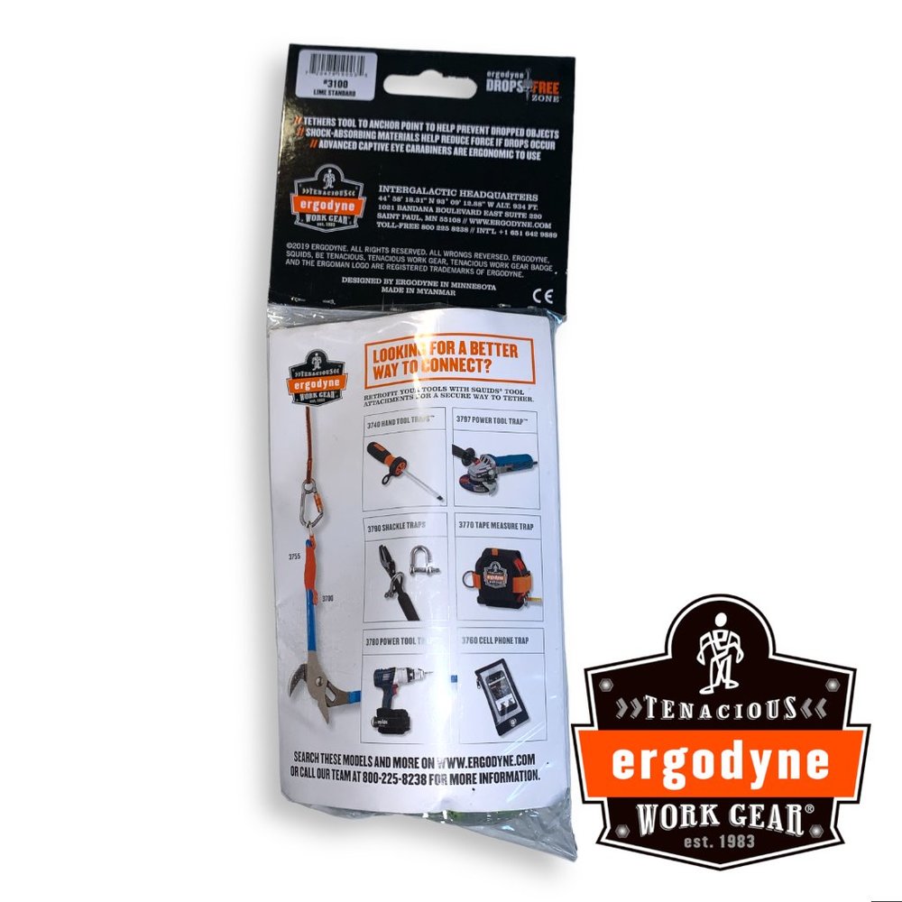 2 x Ergodyne Squids 3100 Tool Lanyard bundle w/ Single Carabiner - 10lbs - NEW - Picture 3 of 8